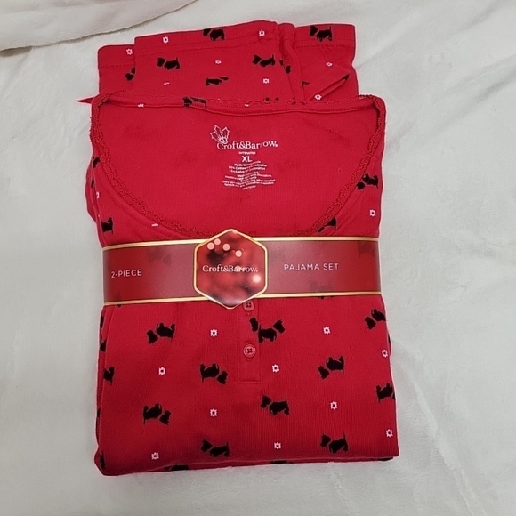 croft & barrow Other - PAJAMAS CROFT & BARROW INTIMATES SOFT DOUBLE KNIT  RED  Scottie Dogs  XL Women's